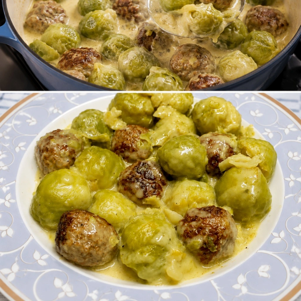 Rosenkohleintopf mit Hackbällchen