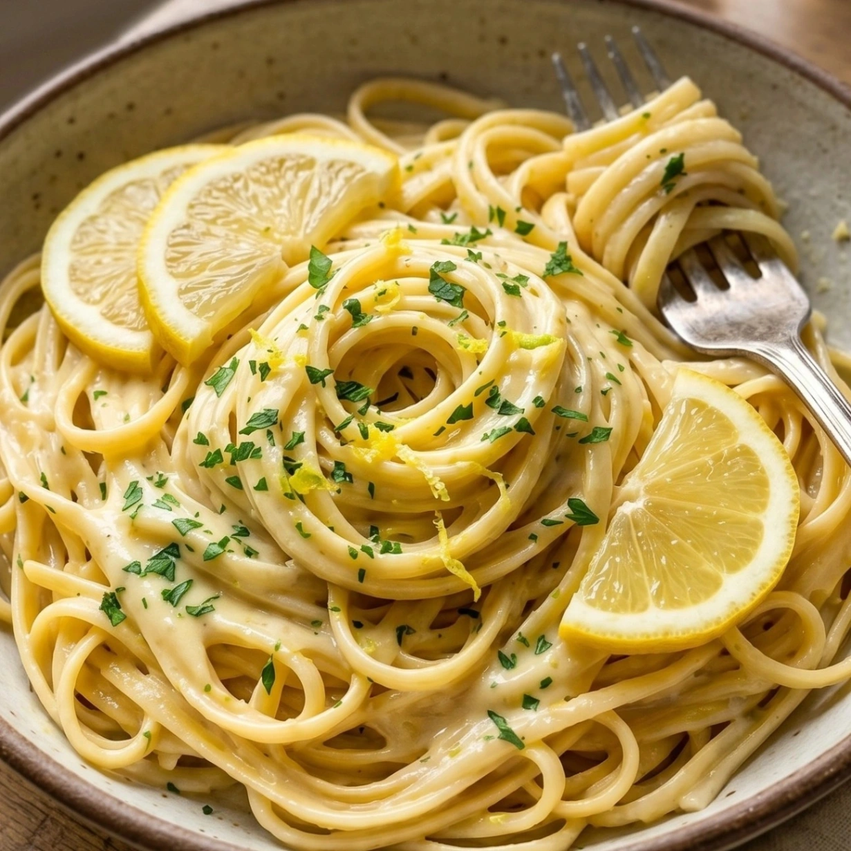 Nudeln mit cremiger Zitronen-Sauce