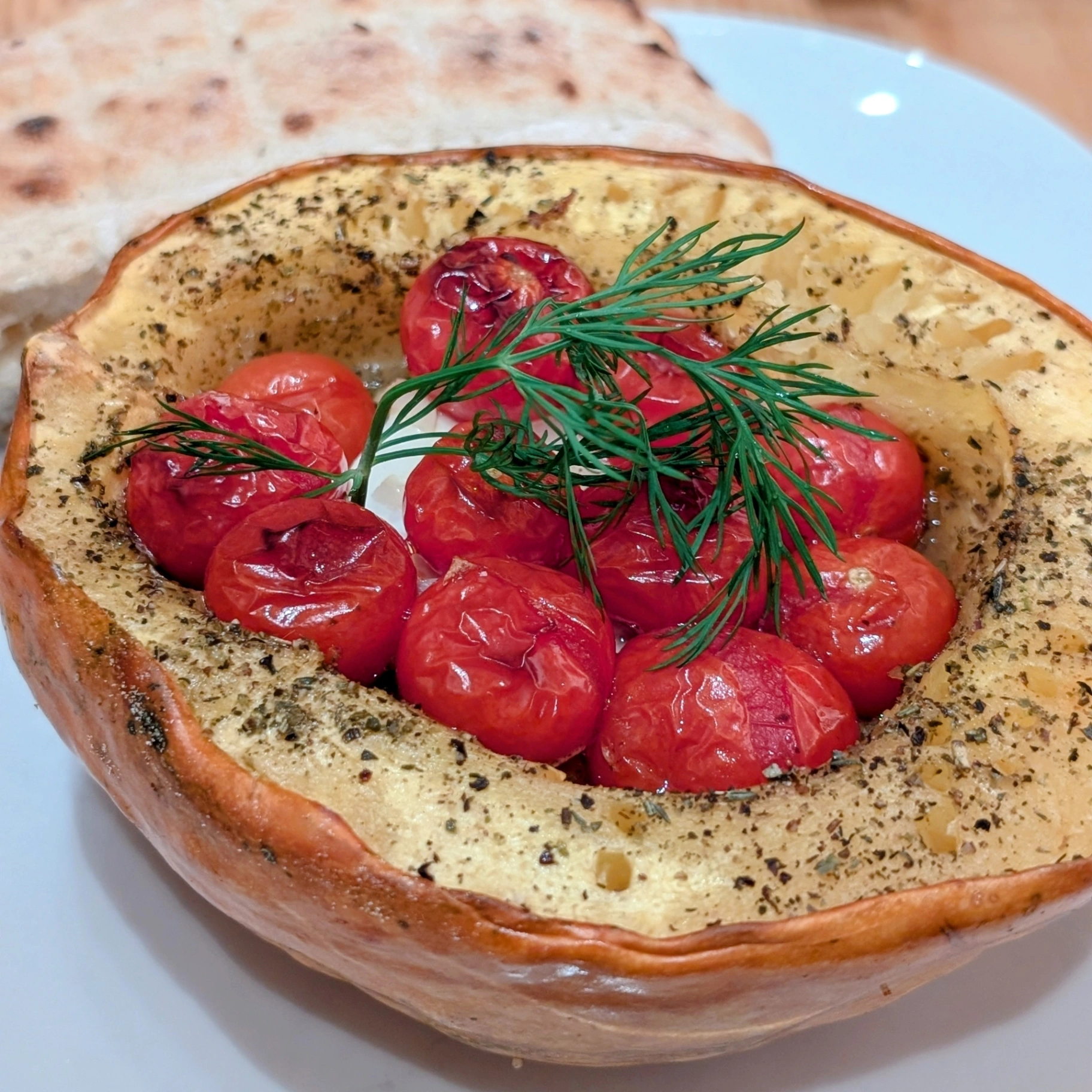 Feta and Tomato-Stuffed Spaghetti Squash