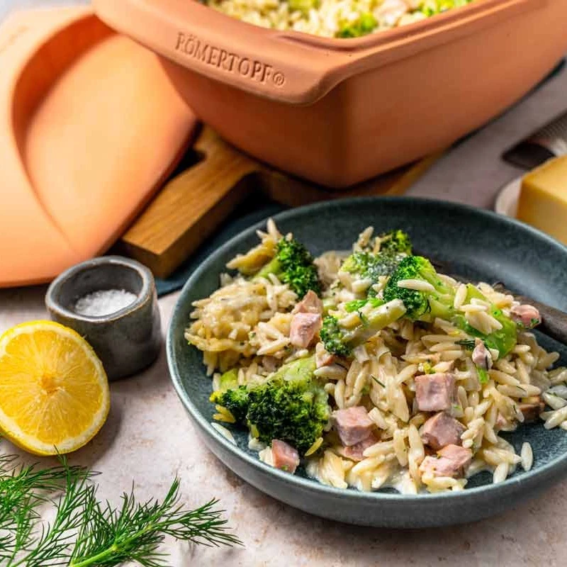 One-Pot Risoni with Salmon and Broccoli