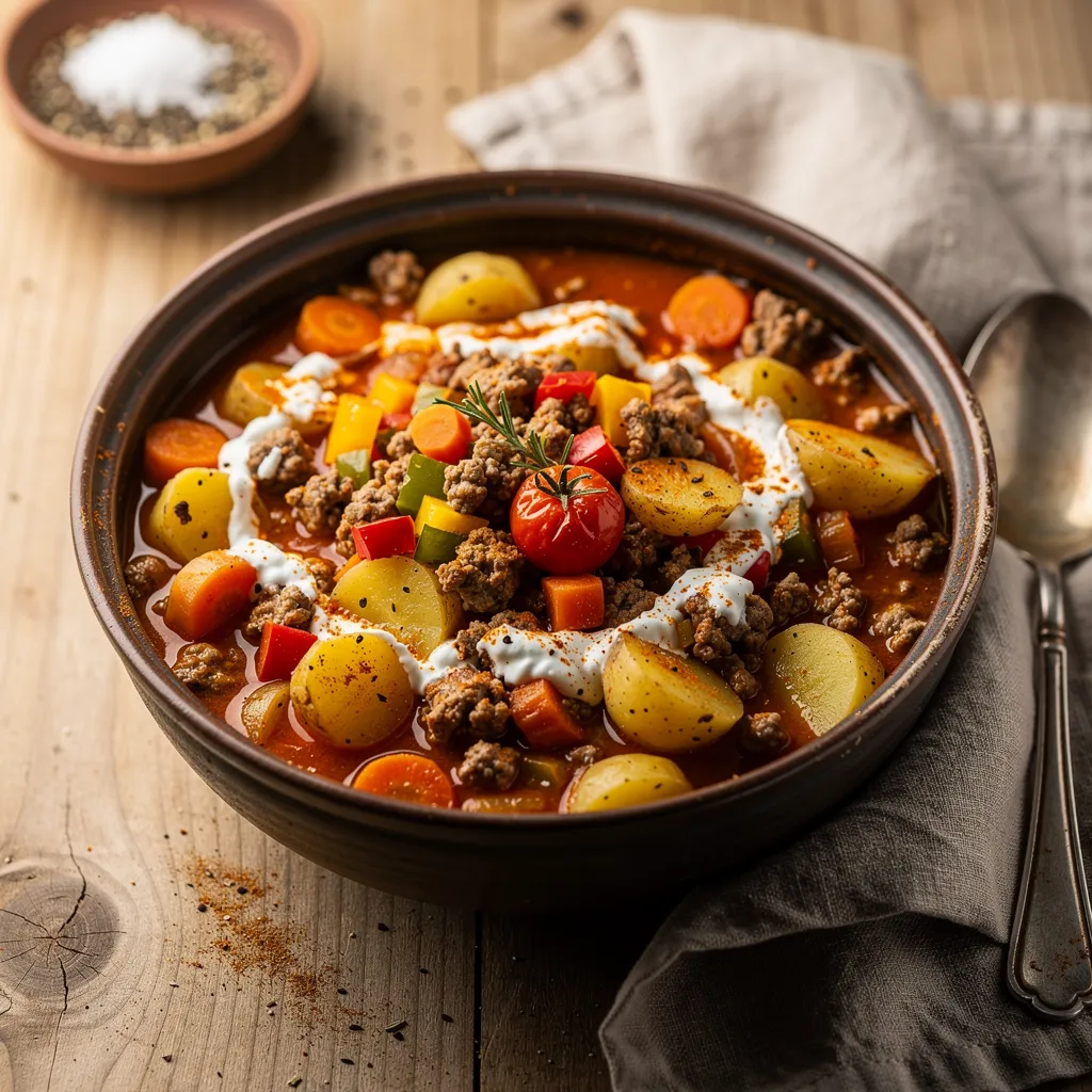Eintopf mit Hackfleisch und Kartoffeln