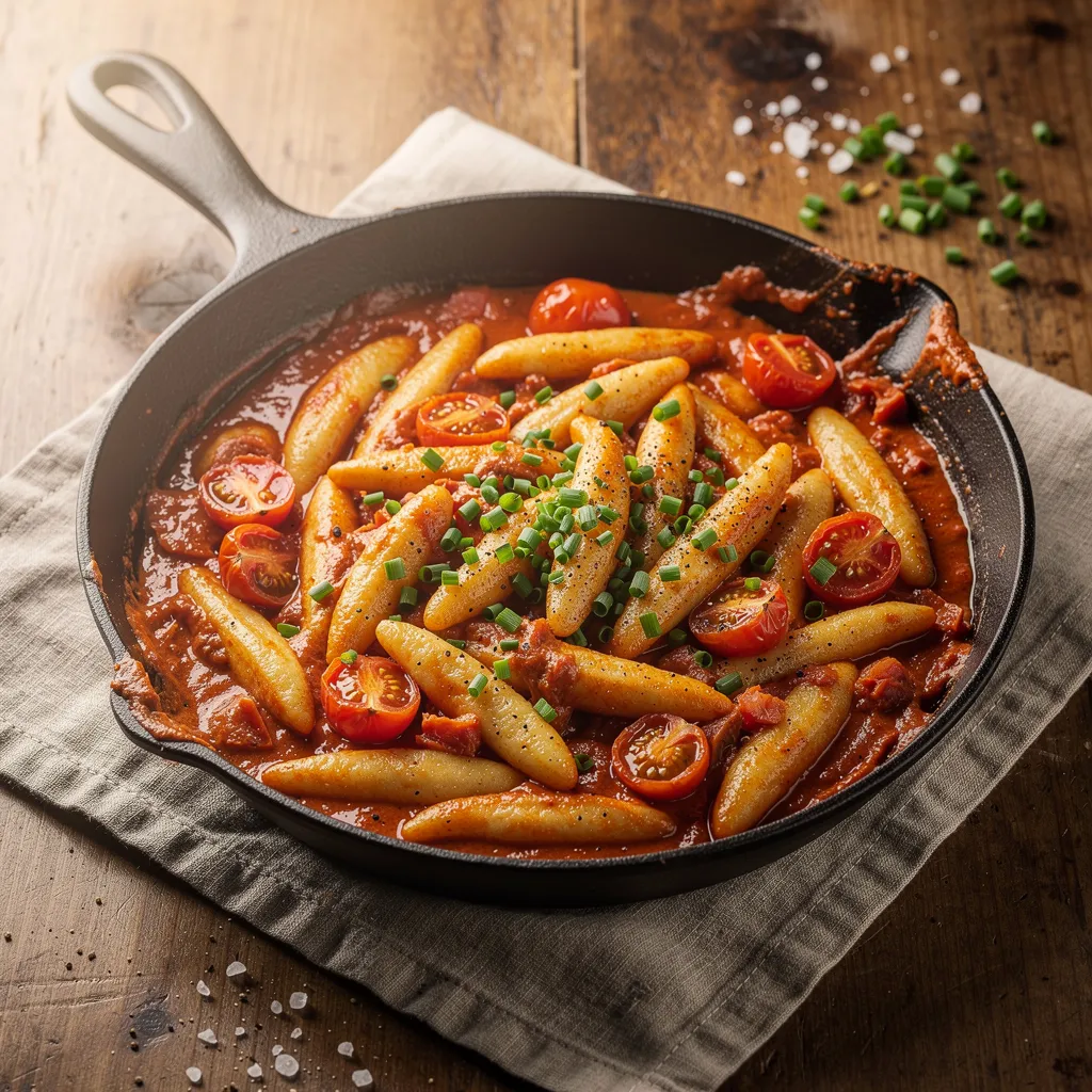 Schupfnudeln in Tomatensauce