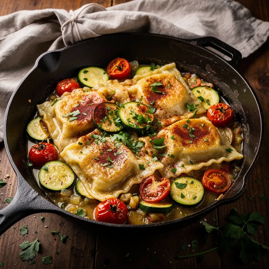 Maultaschen-Zucchini-Pfanne