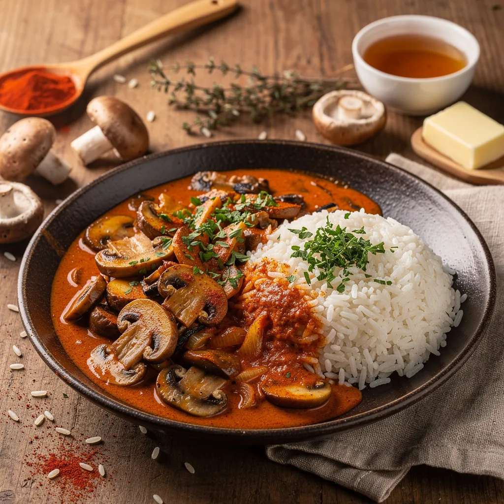 Mushroom Paprikasch Hungarian Style