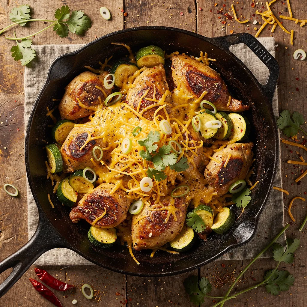 Tex-Mex Zucchini Hähnchenpfanne