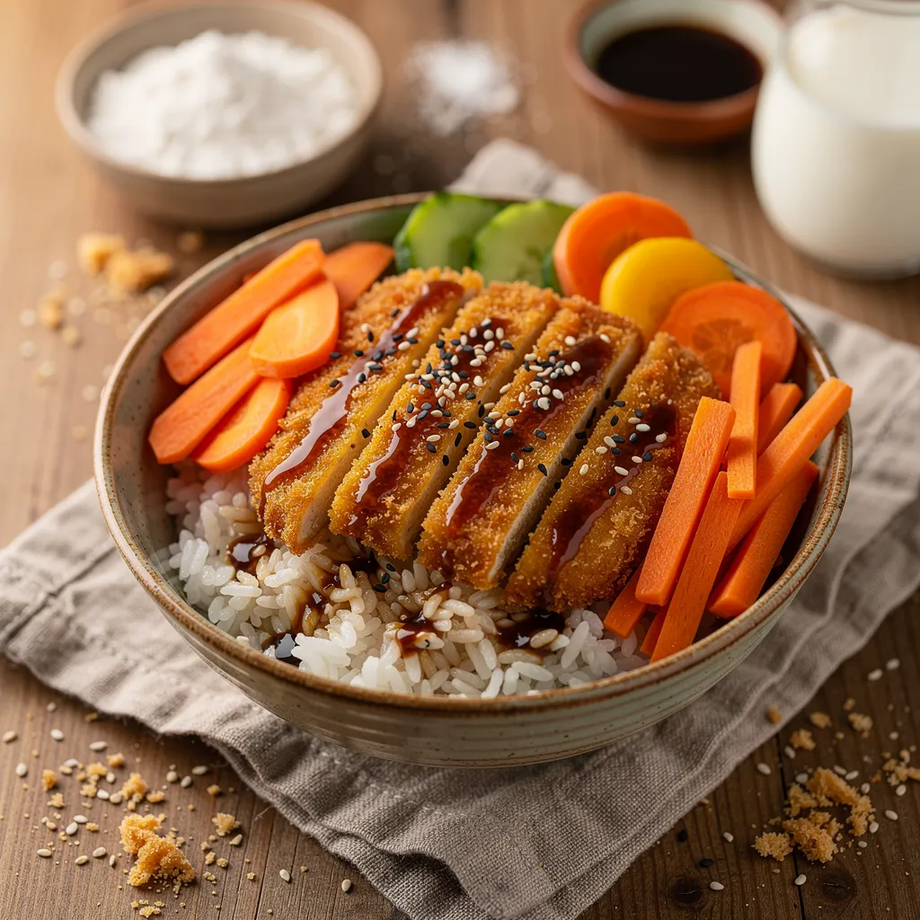 Tofu-Katsu-Bowl mit Gemüse