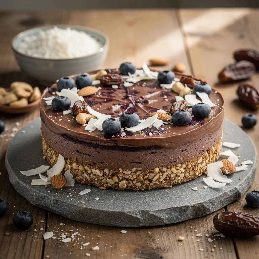 Schoko Beeren Raw Cake