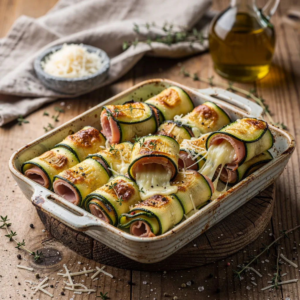 Zucchini and Ham Rolls