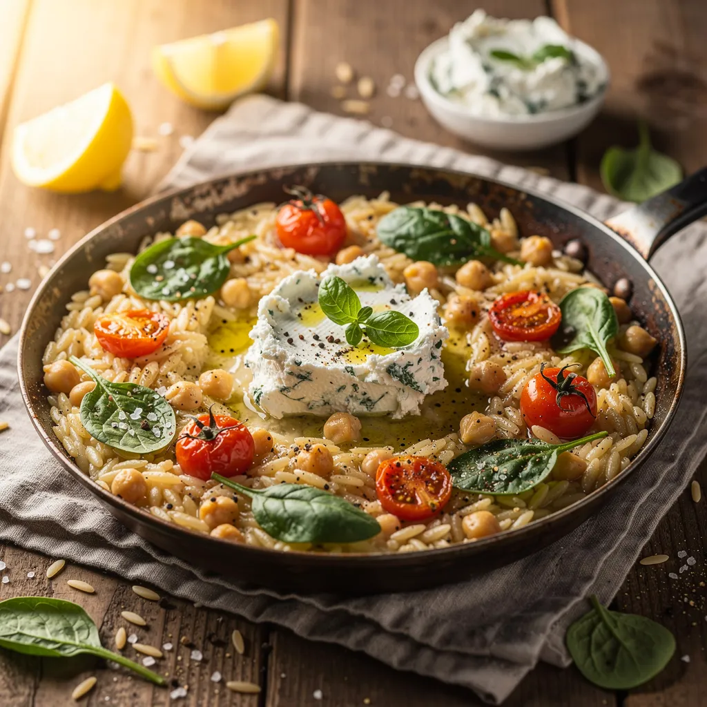 Orzo with Herb Cream Cheese